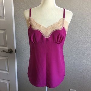 Purple/pink lace edge camisole